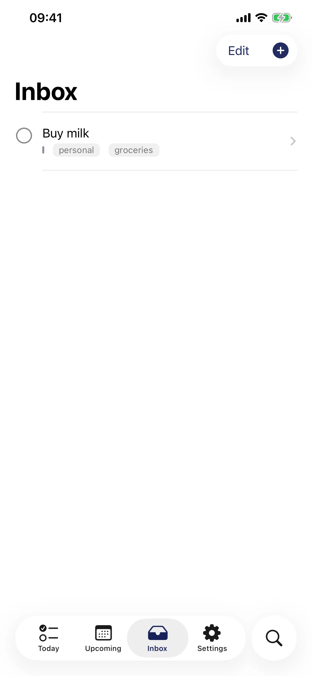Reckon's Inbox on iPhone